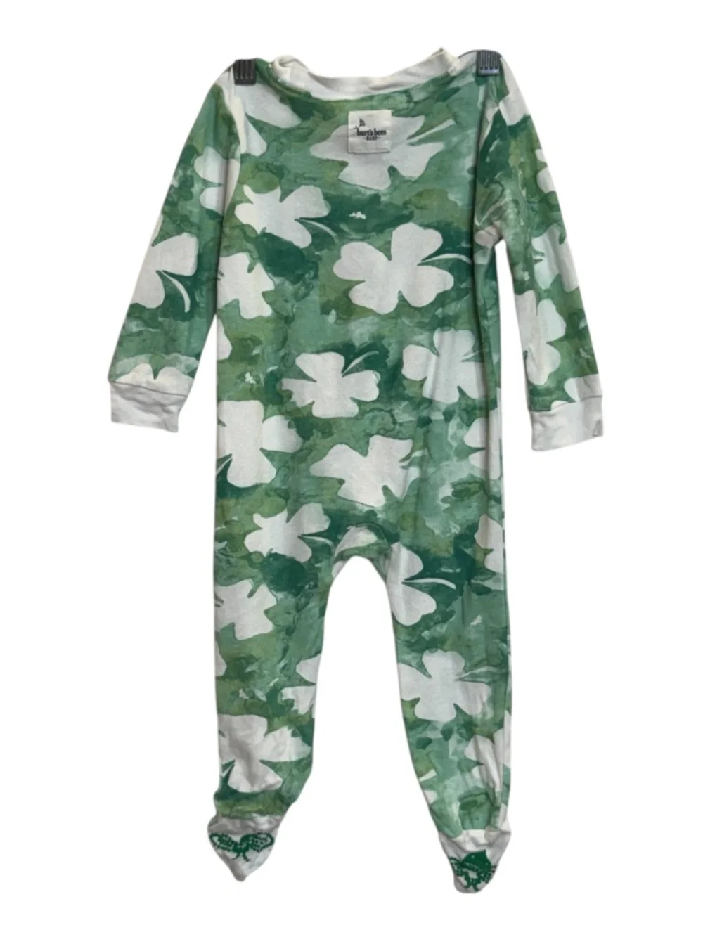 Burr’s Bees Baby Green Shamrock Footed Baby Sleeper 6-9 Months